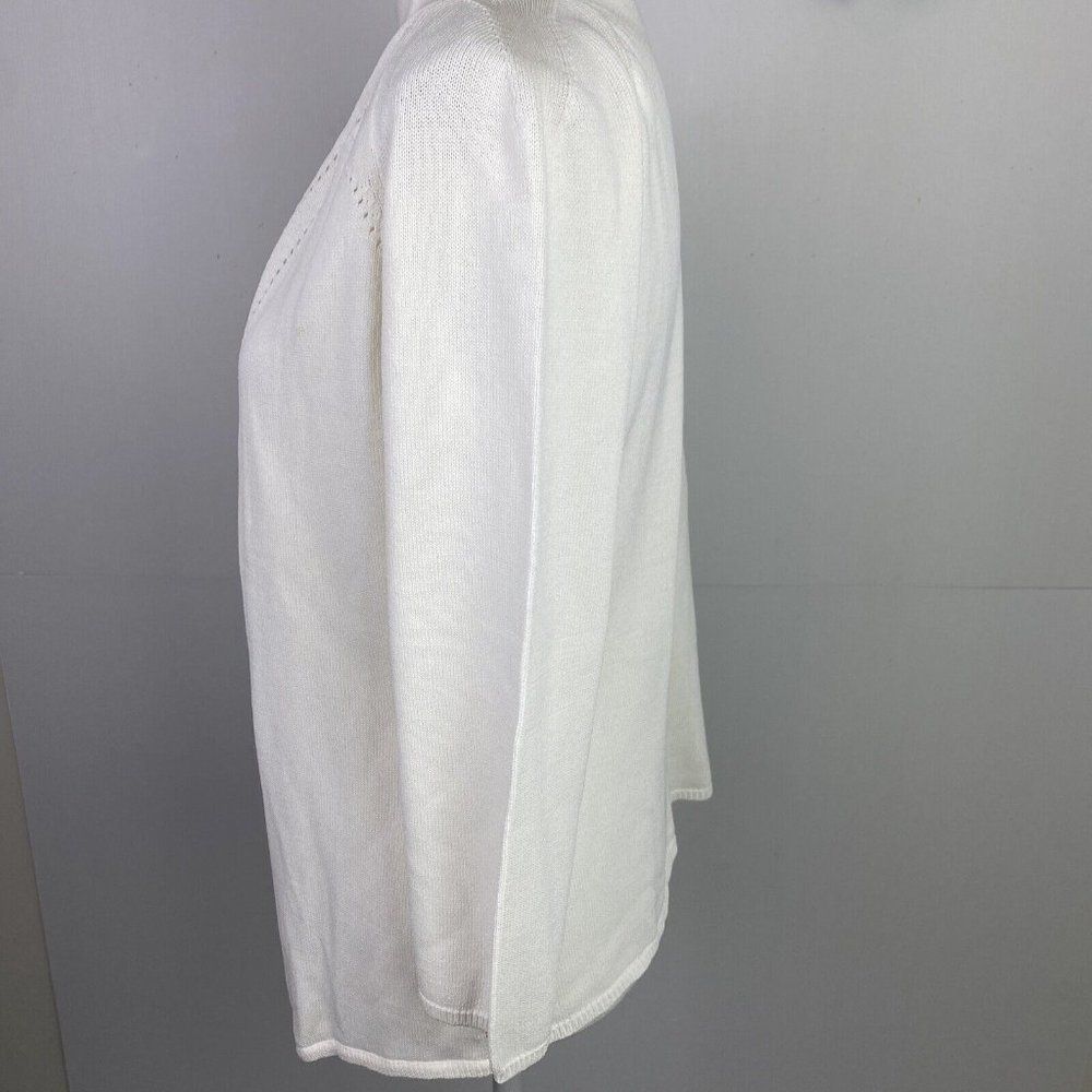 Chelsea Design Size M White Knit Cardigan - Picture 5 of 8